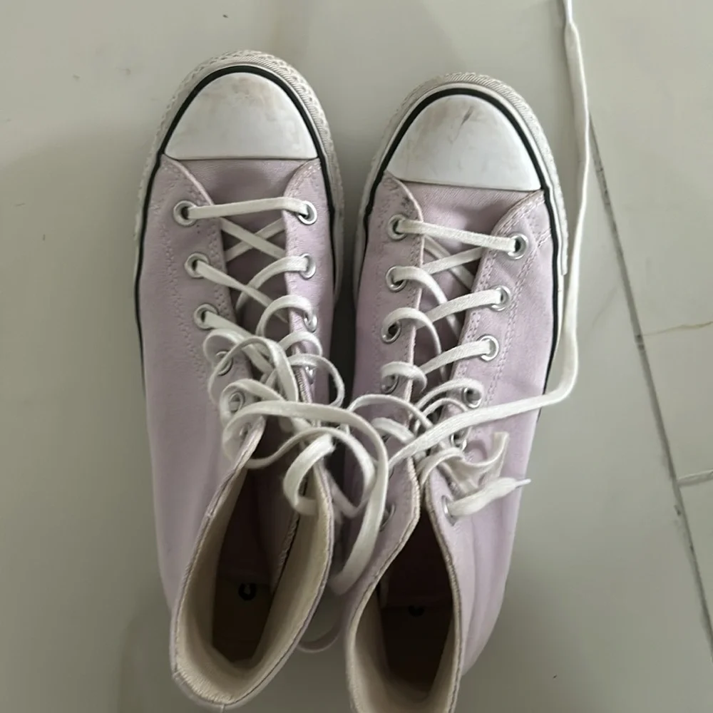 Converse Lavender High Top Platform Sneakers - Picture 4 of 7